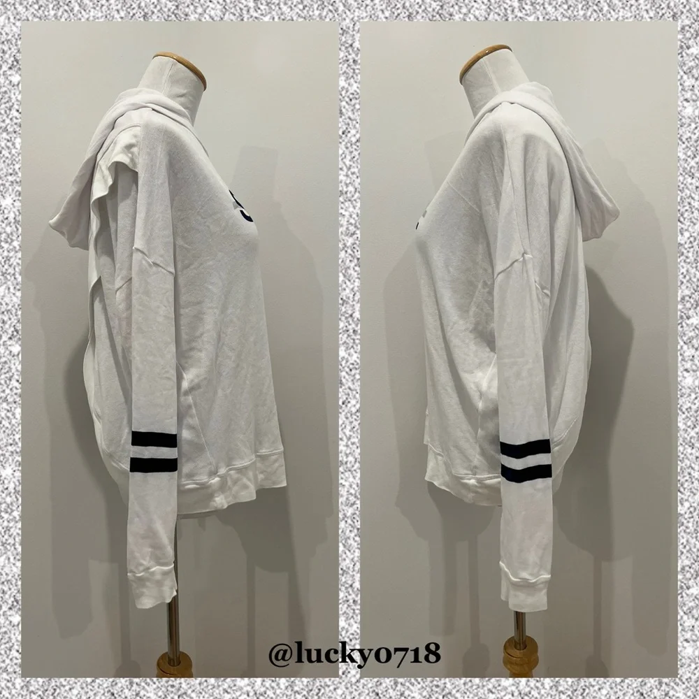 SoulCycle NWOT White Pullover Hoodie w Open Criss Cross Back Sz S - Picture 2 of 5